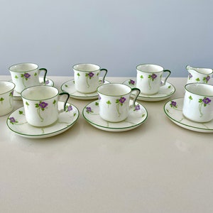 Tuscan Art Deco Green Coffee Set