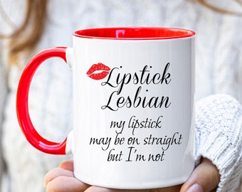 Lesbian girlfriend gift, lesbian bachelorette, lesbian mug subtle lesbian, femme lesbian, lesbian wife gift, lesbian birthday gift, LGBTQ