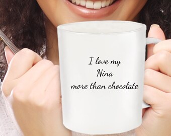 Cute Nina Mug, Gift for Nina, Nina Mothers Day Mug, Godmother Mug from Godchild, Godmother Gift, I Love Nina Gift, Nina Mothers Day Gift