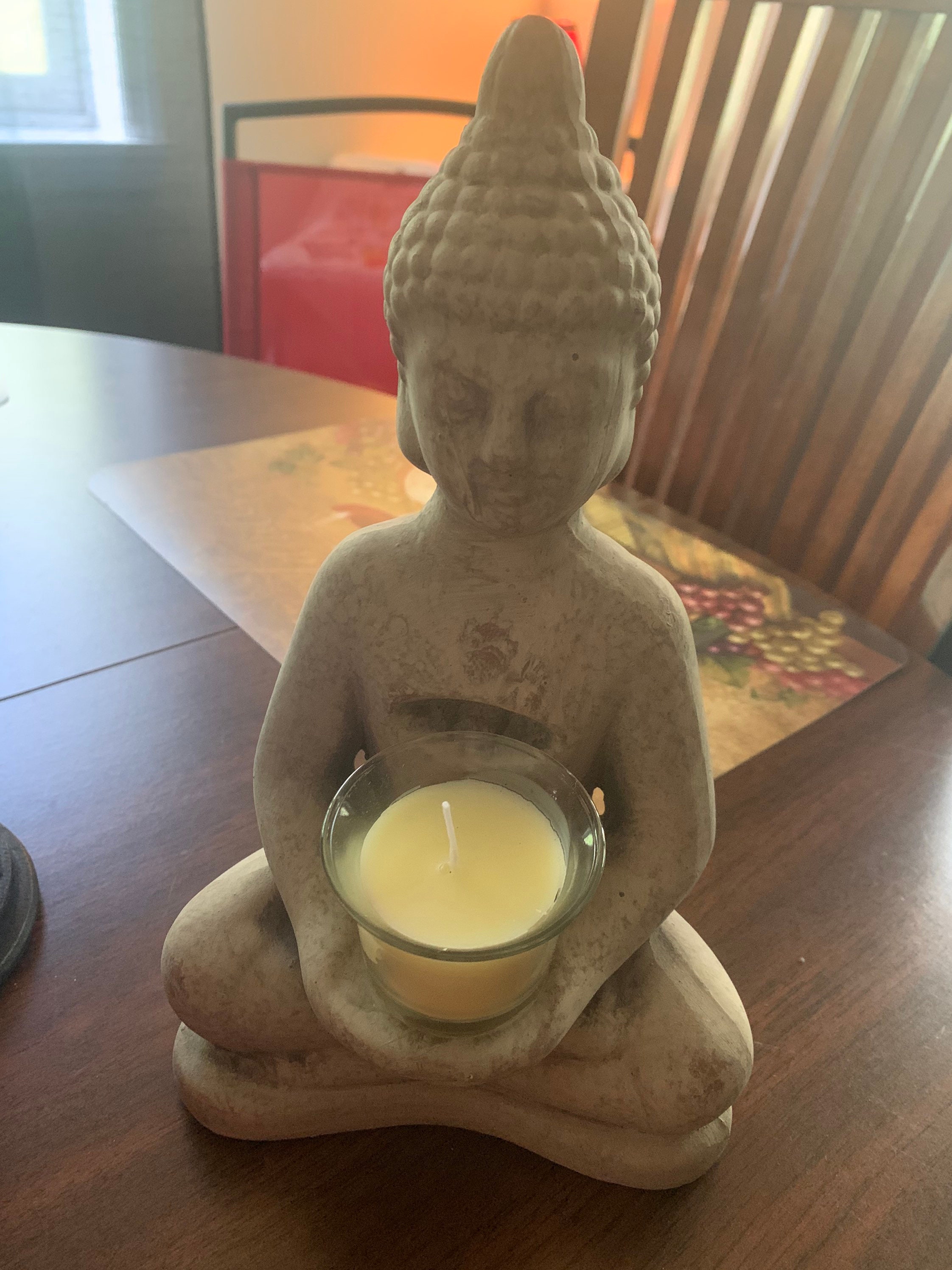 Buddha Statue with candle holder Etsy