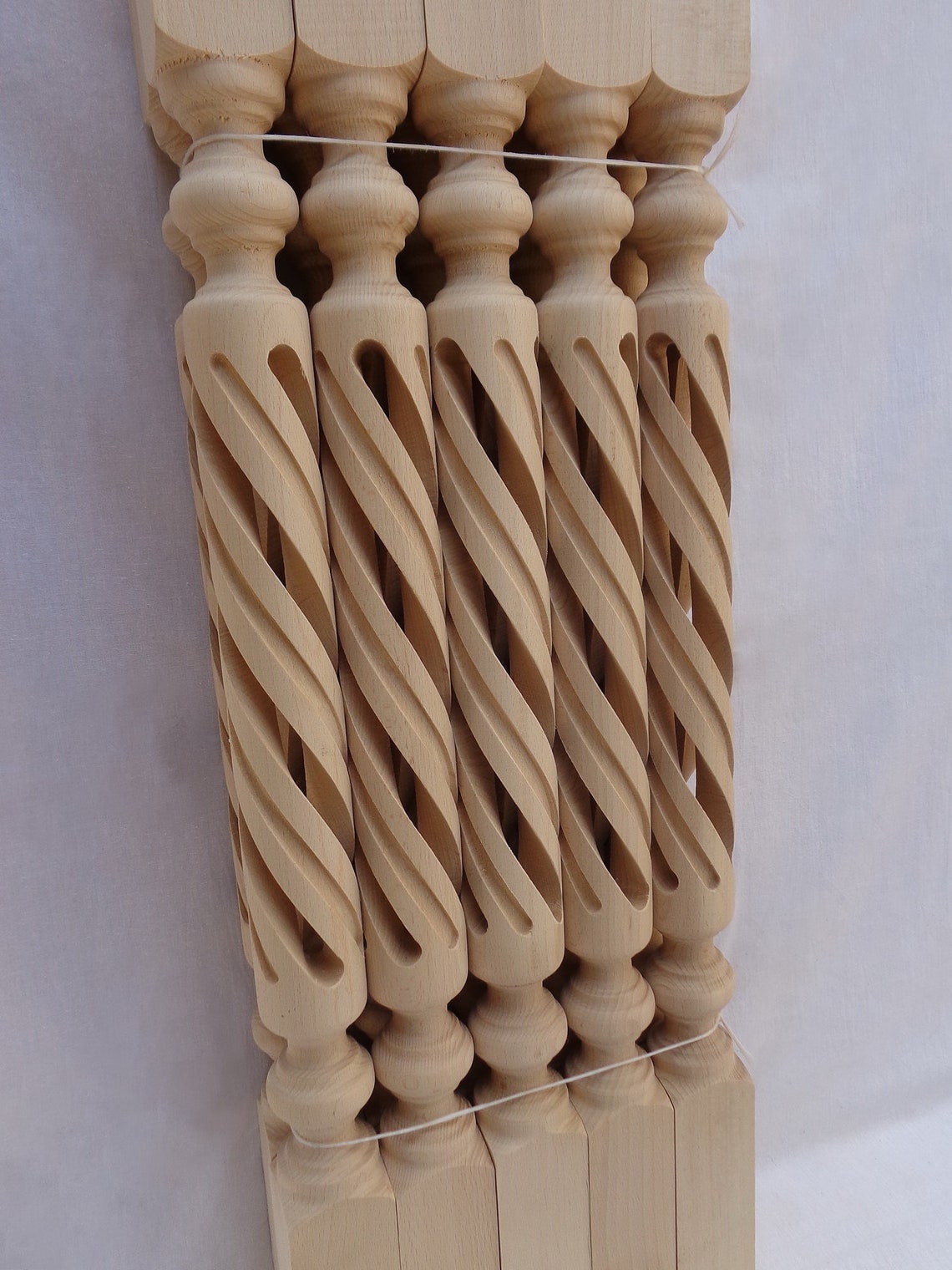 Stair Balusters Open Spiral Design Carved Wooden Spindles - Etsy