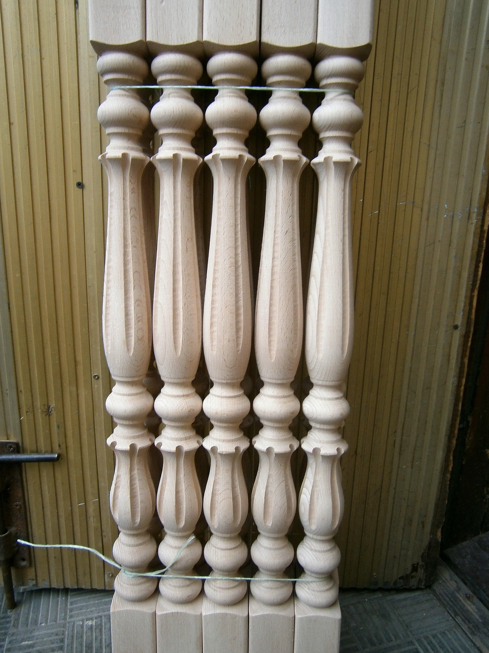 Balaustres de madera de repuesto de husillo, columna de poste de balaustre  de madera de 2x37.4 para reparación de porche, escalera interior