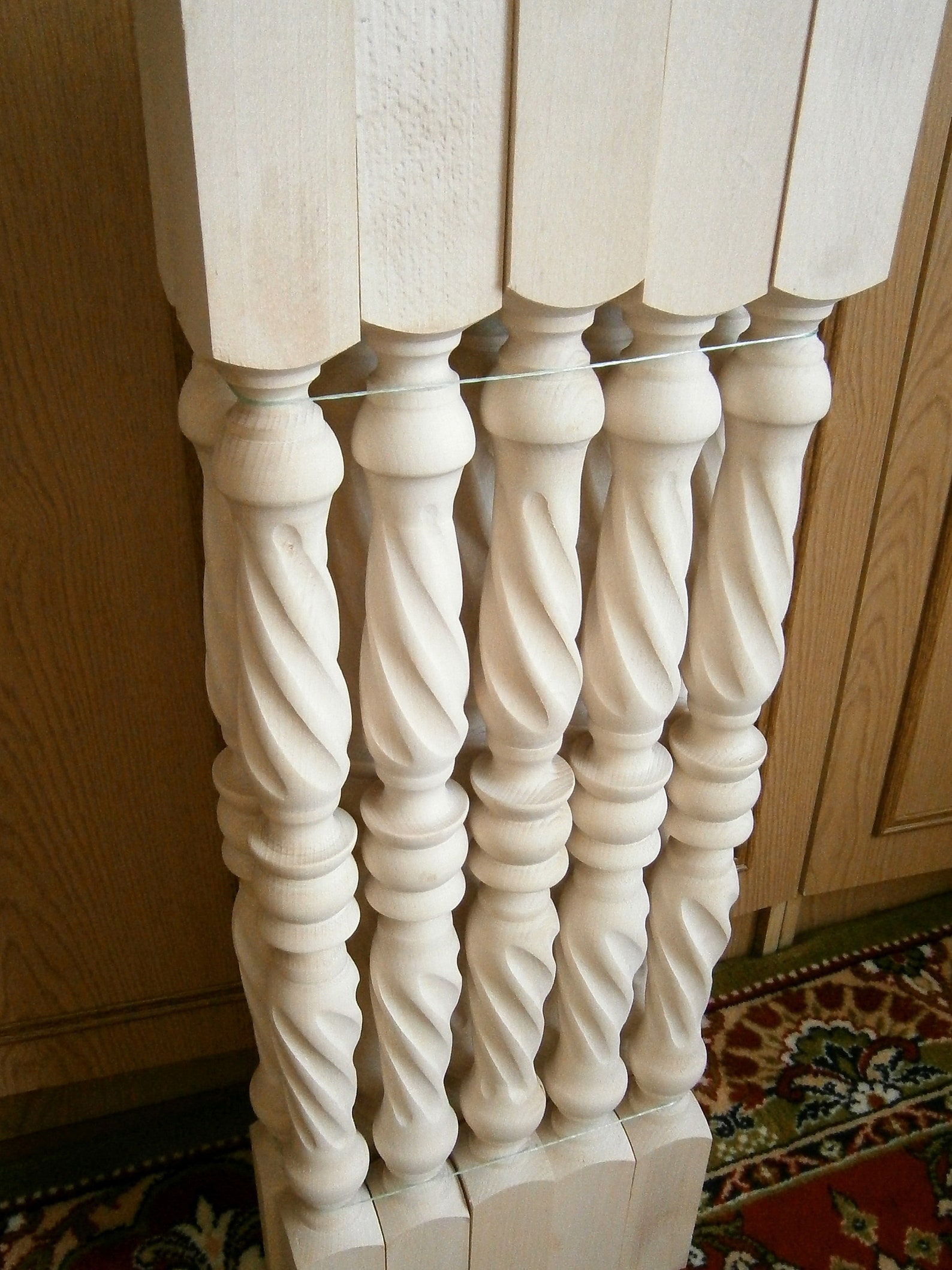 Stair Balusters Spiral Twist Design Carved Wooden Spindles Etsy
