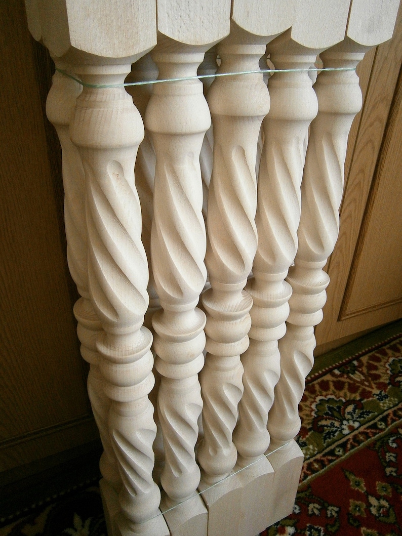 Stair Balusters Spiral Twist Design Carved Wooden Spindles Banisters ...