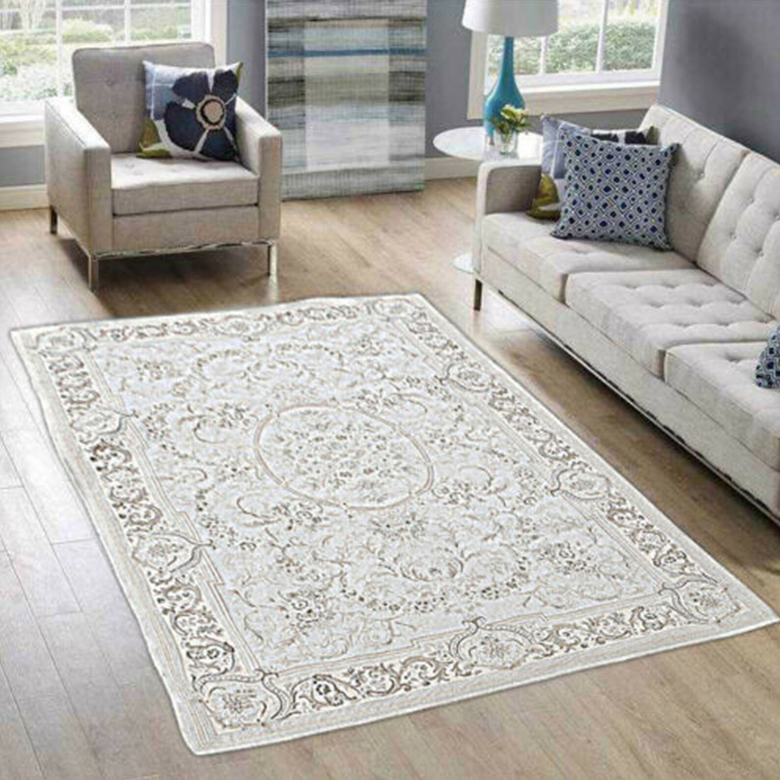 Taupe/Beige Oriental Rug Classic Wool/Cotton 170 x 240 Etsy