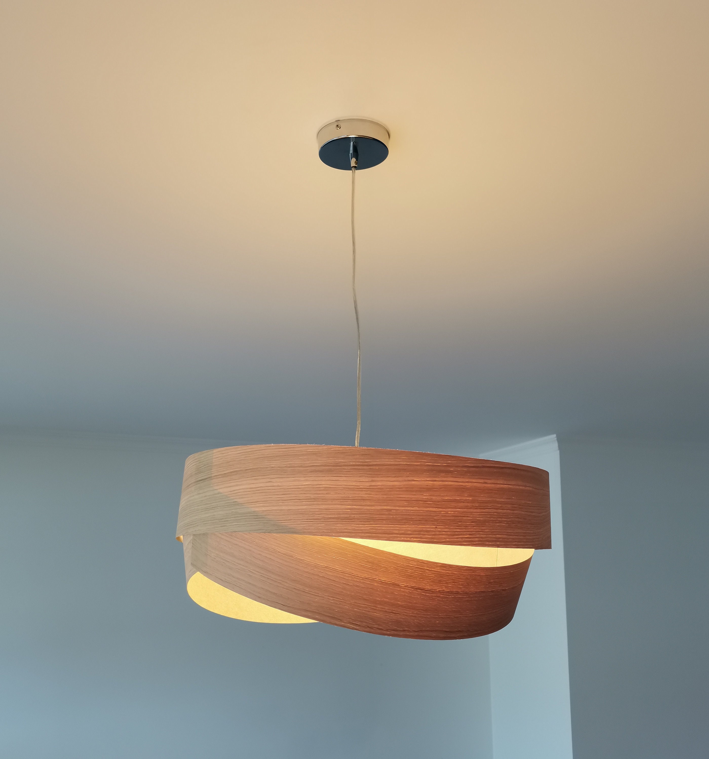 Nogue Pendant light wood veneer Etsy