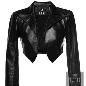 Women's & Girls 100% Genuine High Quality Lambskin Leather Cropped Motor Bolero Shrug Biker Jacket