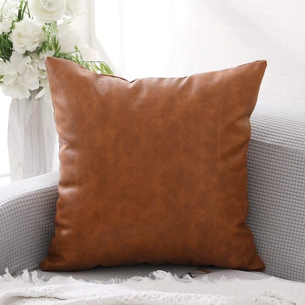 Leather Throw Pillow Etsy