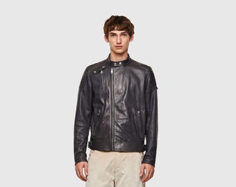 Men's & Boys 100% Genuine High Quality Lambskin Leather Motorcycle Biker Jacket Slim-fit, Long Sleeves
