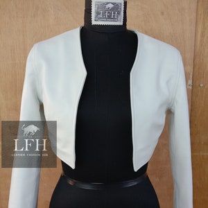 Femme et fille 100 % cuir d'agneau véritable souple raccourci Motor Bolero Boléro style boléro, veste de motard Coupe ajustée