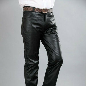 Dark Brown Leather Slimfit Soft Leather Jeans Pant 501 Style Fits Over  Boots, Classic, Causal Wear, Well Made -  Canada
