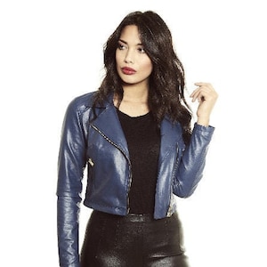 Femmes & Filles 100% Real Soft Lambskin Cuir Coupé Moteur Bolero Shurg Biker Veste Slim fit