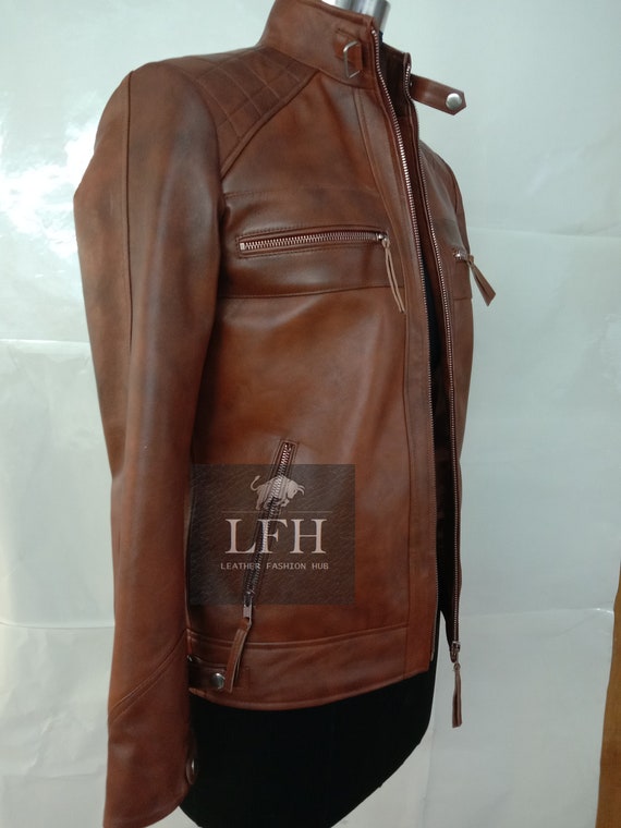 Men's & Boys 100% Real Lambskin Leather Motorcycle Leather