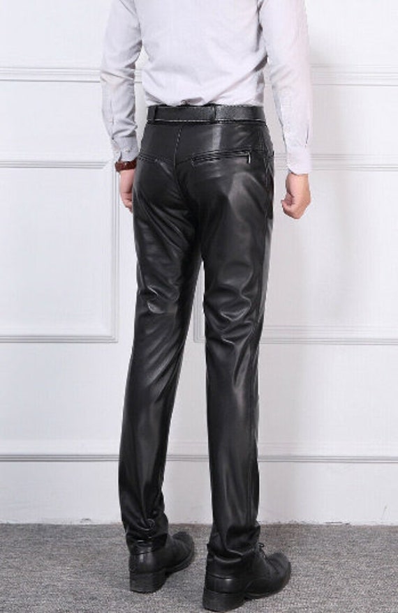 chinese dress ladies Hyper Denim Leather Flare Zipper Pants in Black | Size: 34