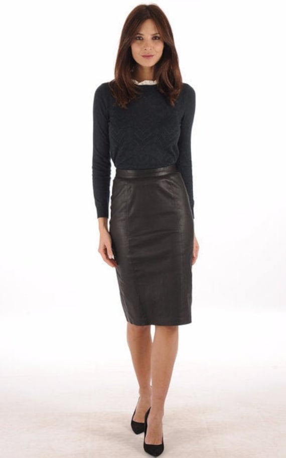 Maxi Skirt Calvin Klein Faux-leather Panel Pencil Skirt NWT* Calvin Klein  Women's Black Faux