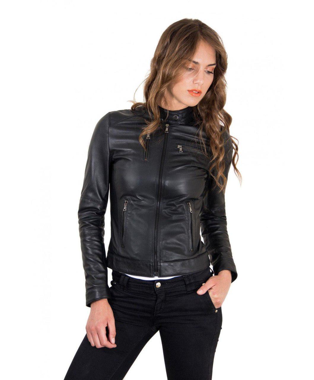 Women's & Girls 100% Genuine Soft Lambskin Leather New Design Motor Biker Jacket Slim Fit, Long Sleeves Beautiful Look