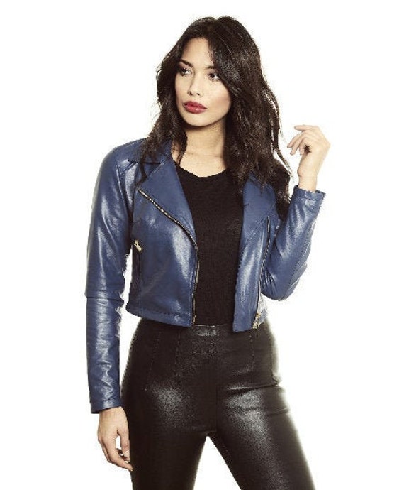 thumbnail interactive-video image 1 of Smart Range Leather Women's Real Lamb Leather Cropped Bolero Jacket - 3/4 Sleeve, Black 1 of 4
