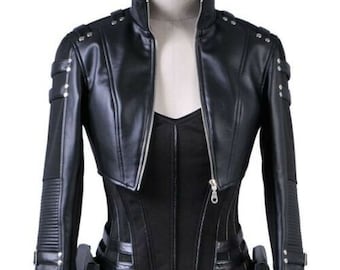 Women's & Girls 100% Real High Quality Lambskin Leather Cropped Bolero Shrug Gothic Jackets