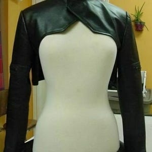 Veste de motard courte Boléro en cuir d'agneau véritable de haute qualité pour femmes et filles