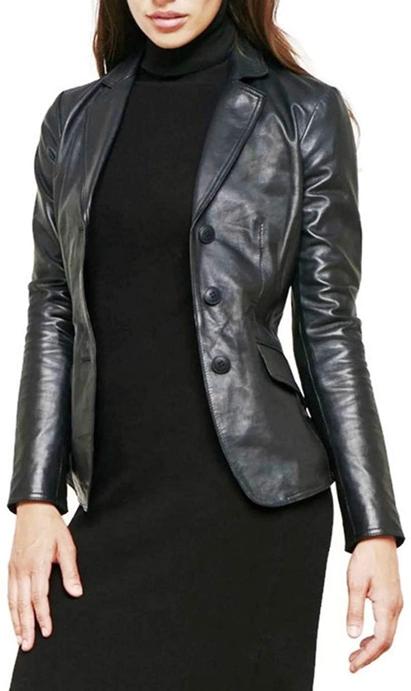 Blazer van lamsleer: slim-fit motorbikerjack