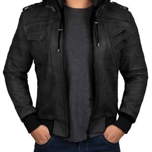 Blouson aviateur d'hiver pour motard en cuir d'agneau souple 100 % véritable pour hommes et garçons, belle apparence