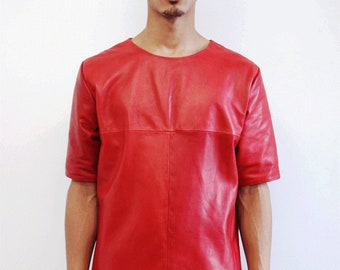 Camiseta de motociclista de piel de cordero: Camisa suave de manga corta