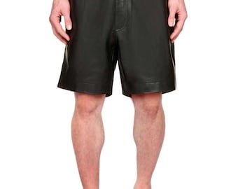 Men's & Boys 100 % Real High Quality Soft Lambskin Leather New Designer Straight Shorts , Beautiful Look