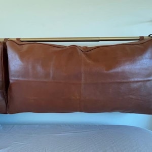 Funda de cojín para cabecero de piel auténtica: para colgar en la pared, de tamaño individual a king