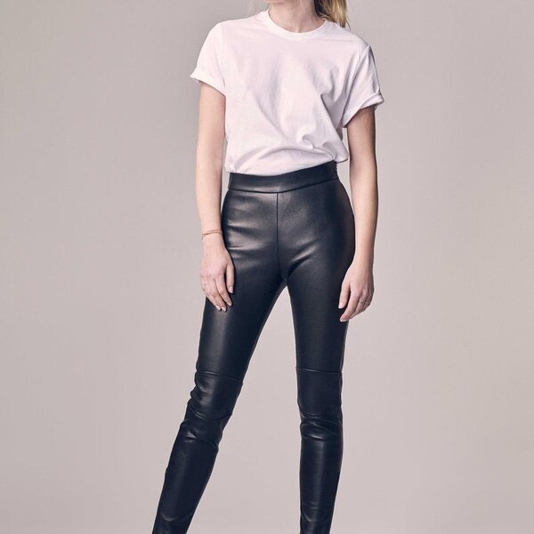 Genuine Lambskin Leather Skinny Womens Leather Pants