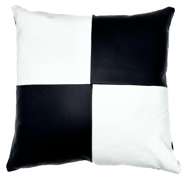 Couch 100/% Genuine High Quality Lambskin Leather Decorative Multi BlackWhite Throw Pillow Covers for Bedroom Sofa /& Bed Living Room