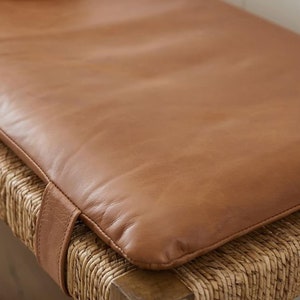 100% Genuine Real High Quality leather replacement cushions Ideal for benches, mid-century chairs, Leather Bench Cushion