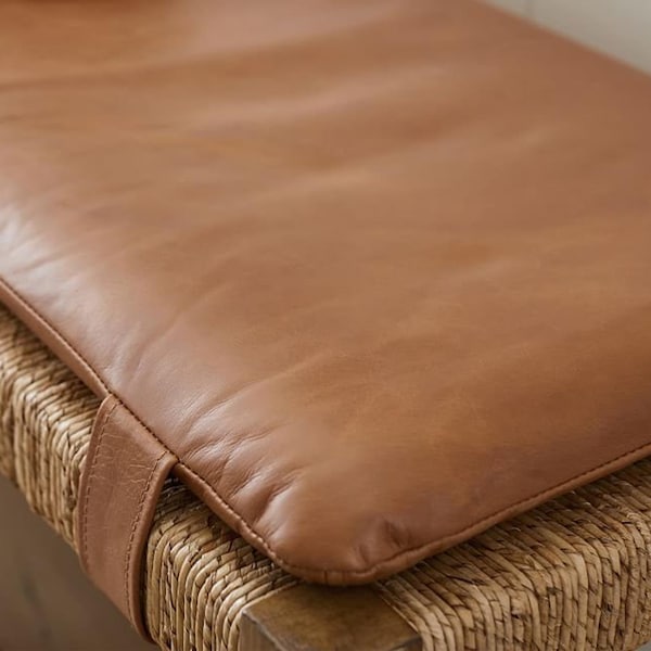 Coussins de rechange en cuir véritable de haute qualité 100 % idéaux pour les bancs, les chaises Mid-Century, les coussins de banc en cuir