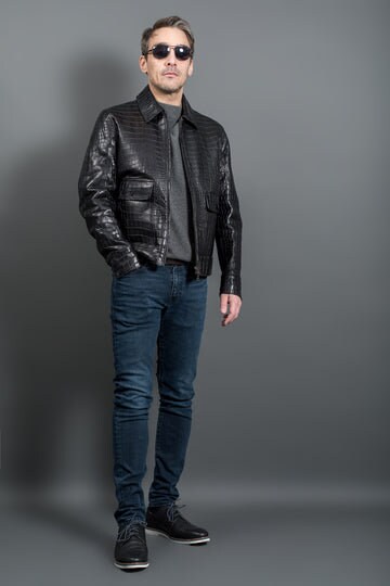 ジャケット・アウター Emelda leather crocodile LAMBSKIN jacket Emelda leather crocodile LAMBSKIN jacket Leather Crocodile