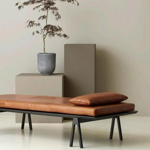 Echtleder Bankauflage: Mid-Century Modern Ersatz