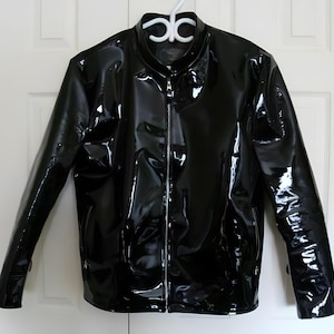 Veste motard 100 % cuir d'agneau verni souple véritable pour hommes et garçons, manches longues