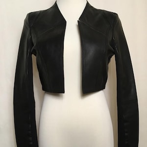 Veste de motard courte Boléro en cuir d'agneau véritable de haute qualité pour femmes et filles