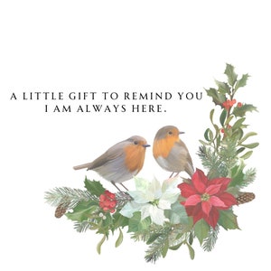 Thinking off you - Wunscharmbänder & Taschenumarmungskarten, Rotkehlchenwunsch, Federverstärkungskarte, Freundumarmung, durchdachtes Geschenk,