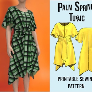 Palm Springs Tunic Sewing Pattern PDF Printable Sizes XS - 3XL | Tunic Dress | Dress Pattern