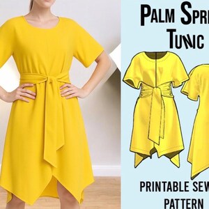Palm Springs Tunic Dress Sewing Pattern (PDF Printable XS-3XL)