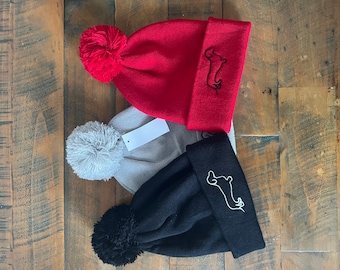 Sausage dog hat, sausage dog beanie, embroidered beanie, Dachshund beanie, Dachshund hat, Winter hat, Sausage dog print