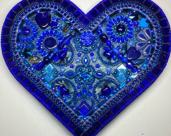 Coeur en mosaïque fait main unique en son genre