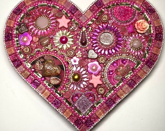 One-of-a-kind Handmade Mosaic Heart