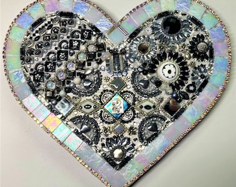 One-of-a-kind handmade mosaic heart