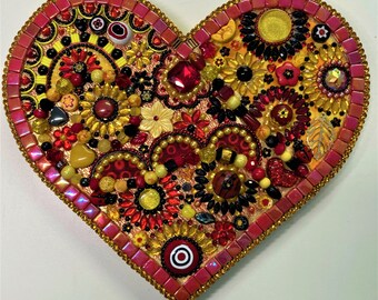 One-of-a-kind handmade mosaic heart