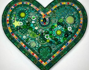 One-of-a-kind Hand-made Mosaic Heart