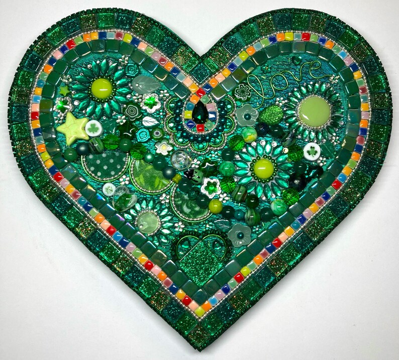 One-of-a-kind Hand-made Mosaic Heart image 1