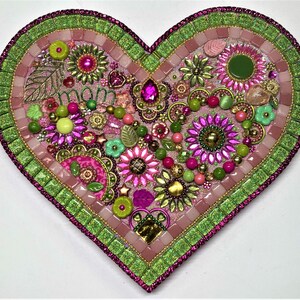 One-of-a-kind handmade mosaic Mother's Day heart