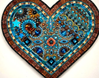 One-of-a-kind Handmade Mosaic Heart