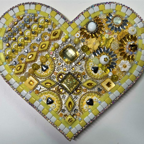 One-of-a-kind handmade mosaic heart