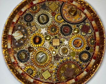 One-of-a-kind Handmade 12" Mosaic Circle